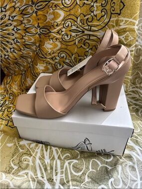 a new day Blush Nude Block Heel Sandal with Ankle Strap